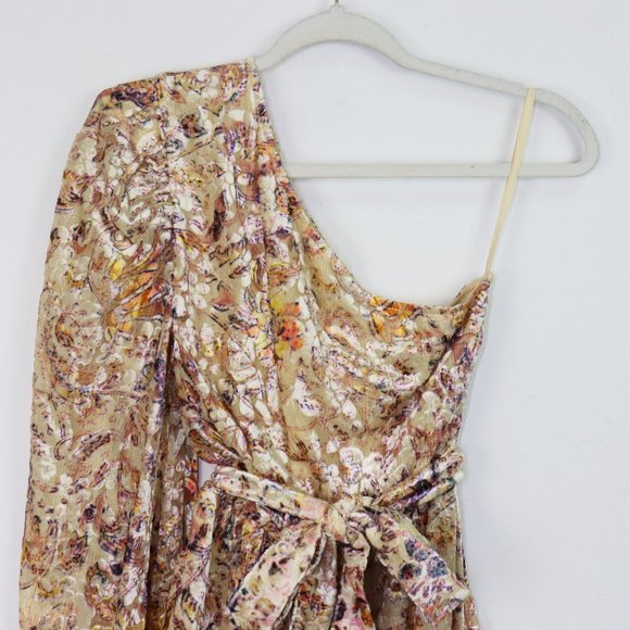 NEW Hemant and Nandita Kalon One Shoulder Belted Mini Dress Cyber Floral Small - Picture 7 of 10